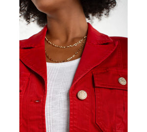Liverpool Peplum Jacket-Fire Brick