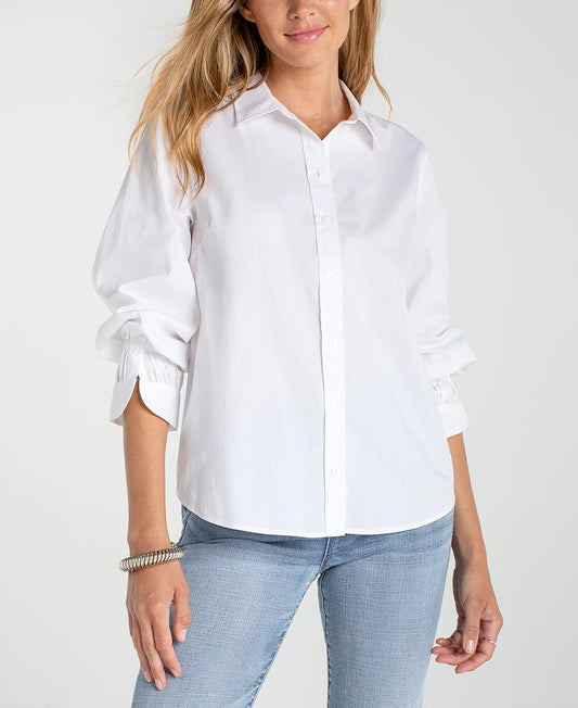 Liverpool Adjustable Sleeve Top-White