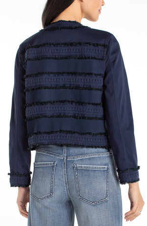 Liverpool Collarless Jacket w/Fray & Lace