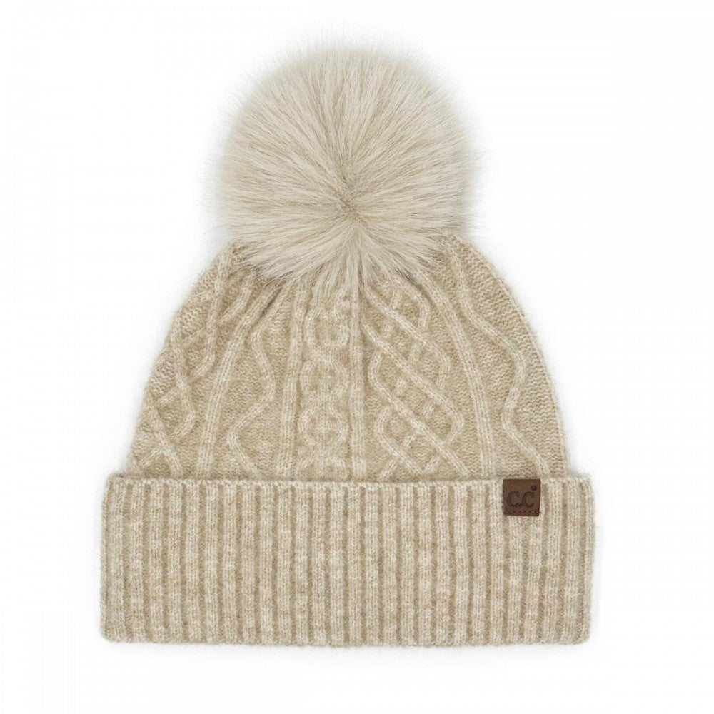 CC Beanie-Knit Pom