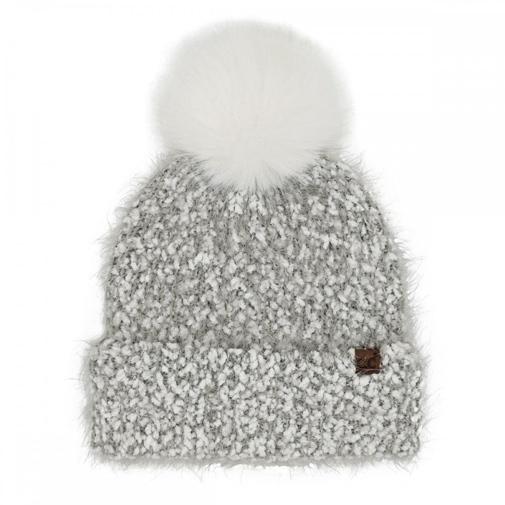 CC Beanie-Boucle w/Fur Pom