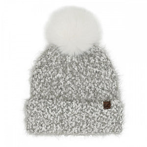 CC Beanie-Boucle w/Fur Pom