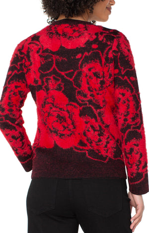 Liverpool Crew Neck Sweater-Red Floral