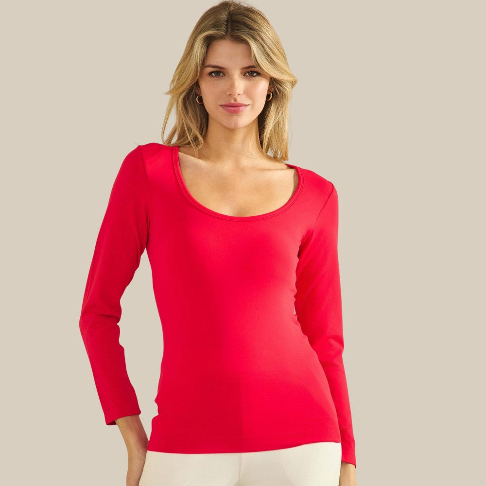 Seamless Round Neck-Red