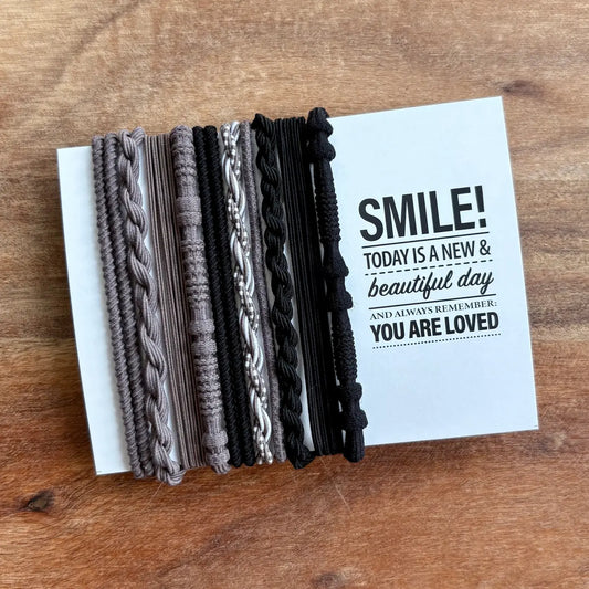 Boho Hair Ties | Gray & Black