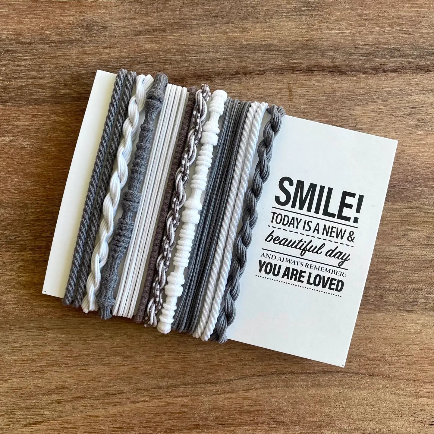 Boho Hair Ties| Gray & White