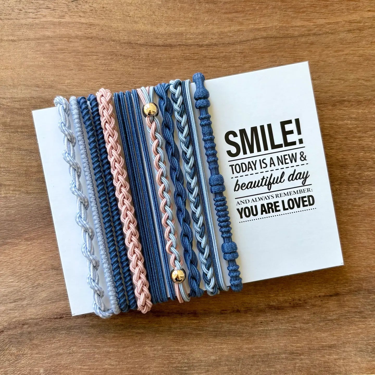 Boho Hair Ties| Navy & Pink