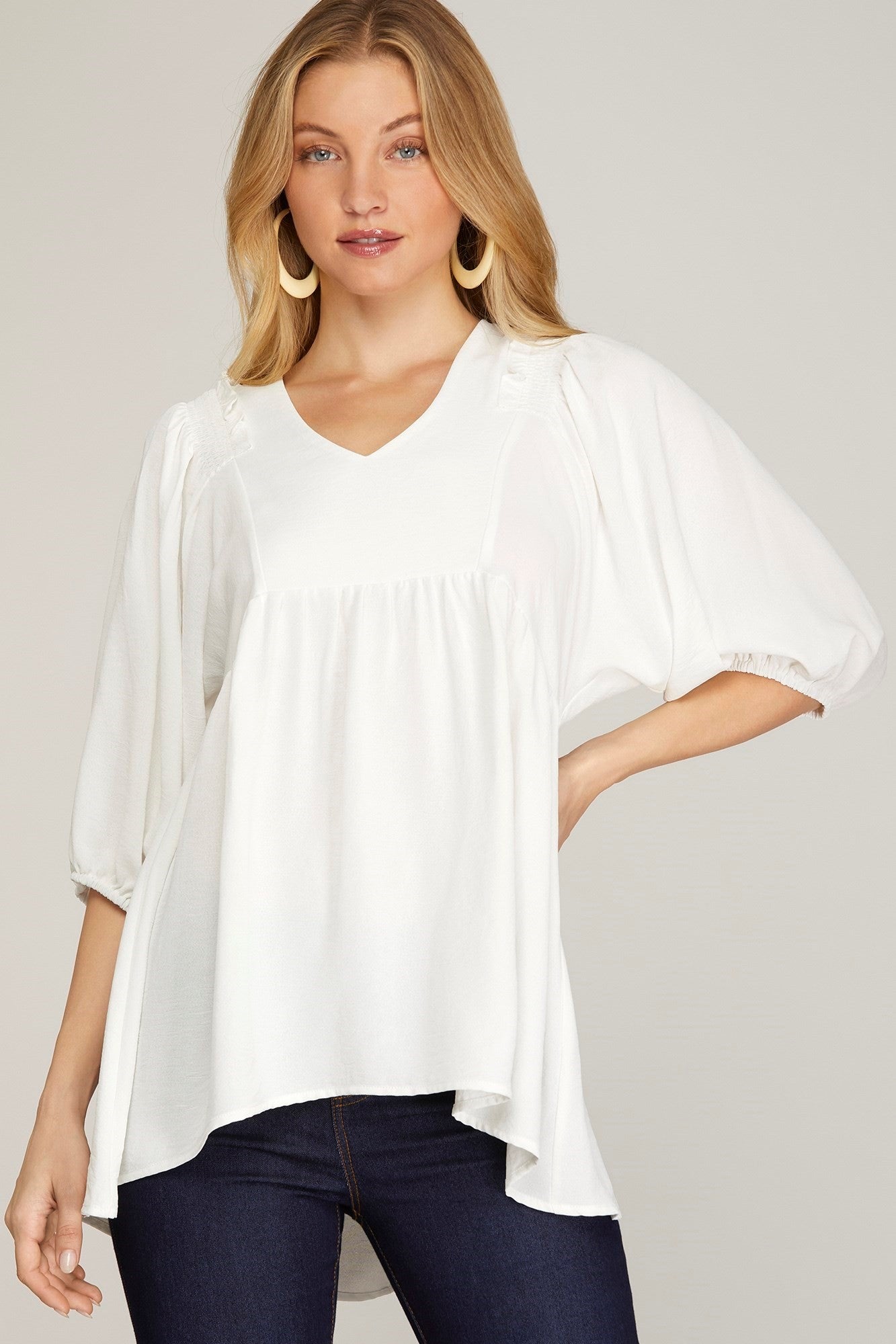 Woven Tunic-White