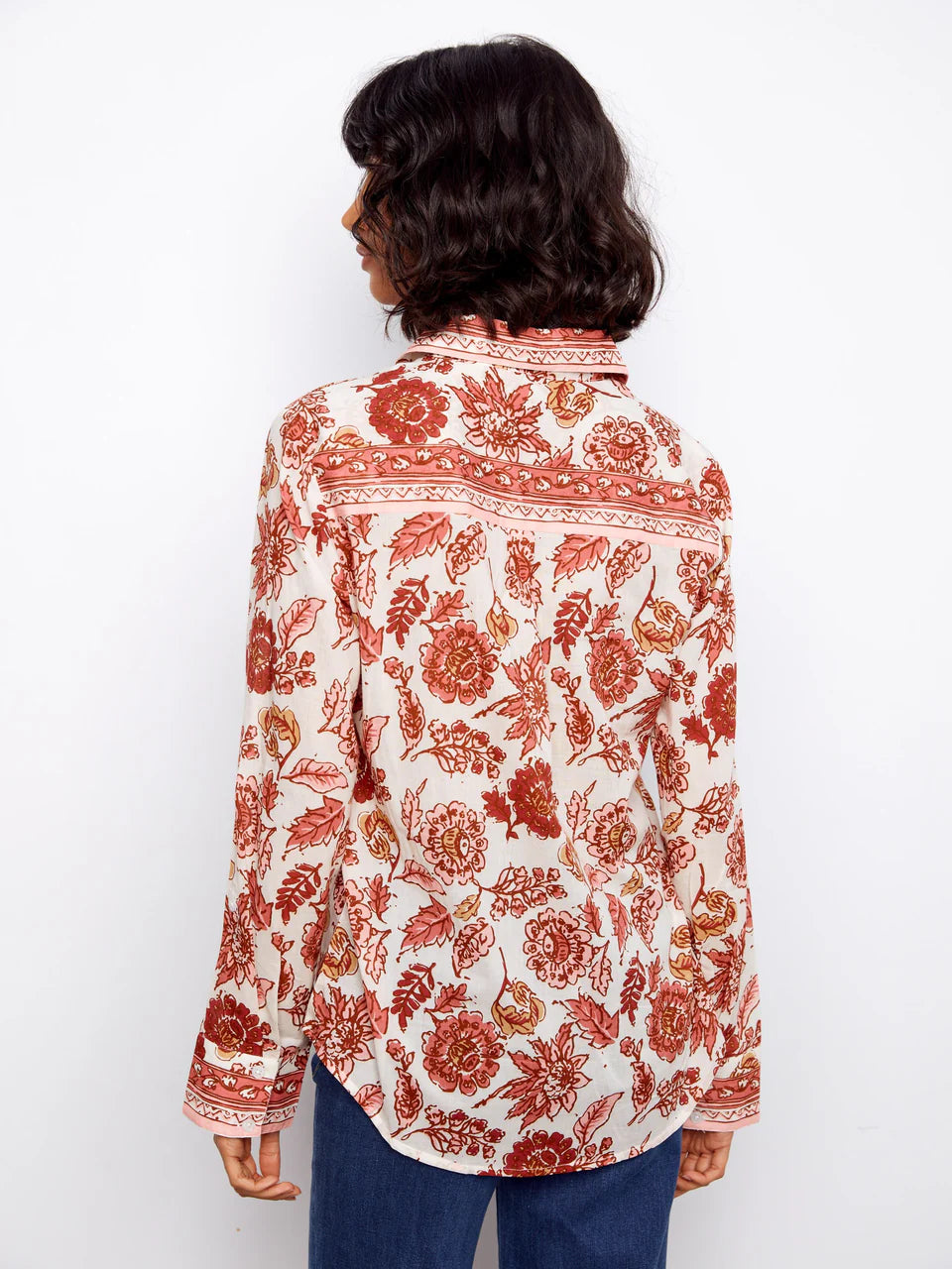 Printed Cotton Voile Blouse- Florelle