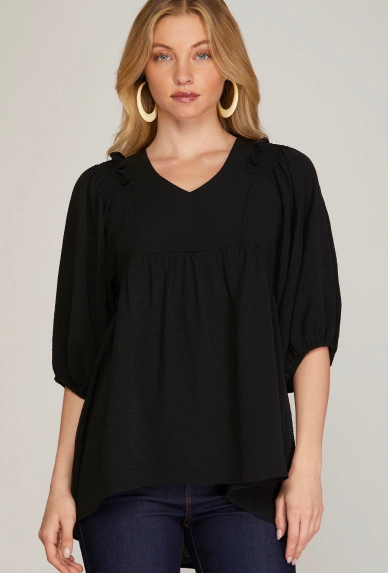 Woven Tunic-Black