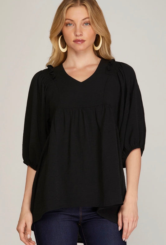 Woven Tunic-Black