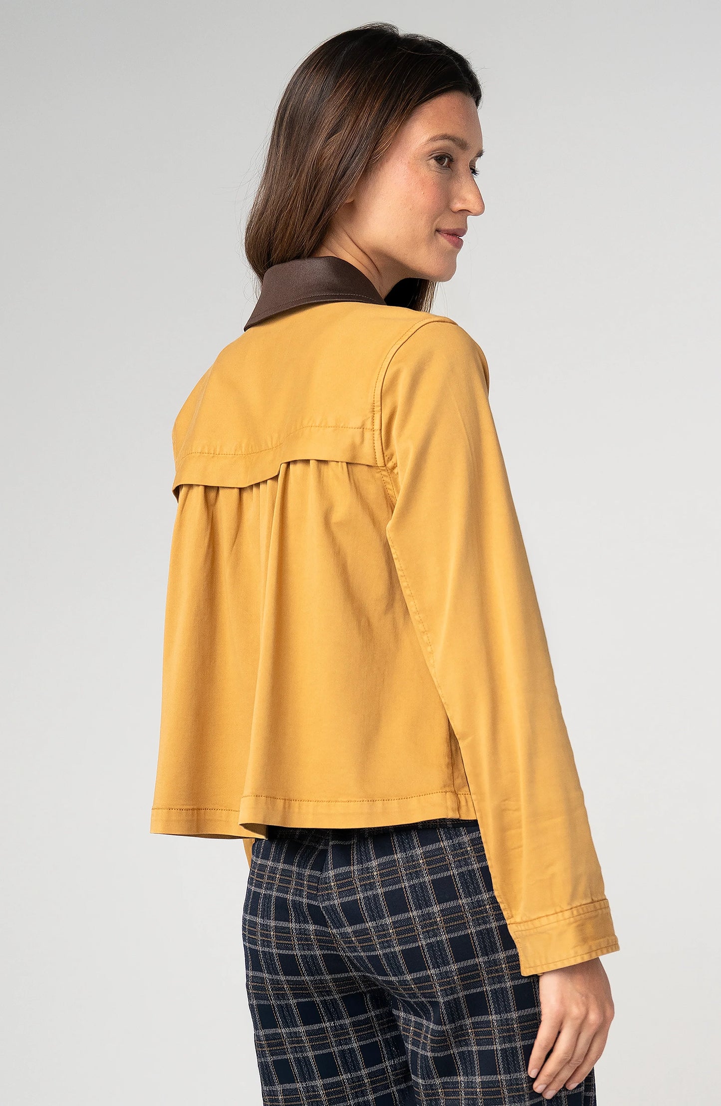 Liverpool Collared Swing Jacket- Gold