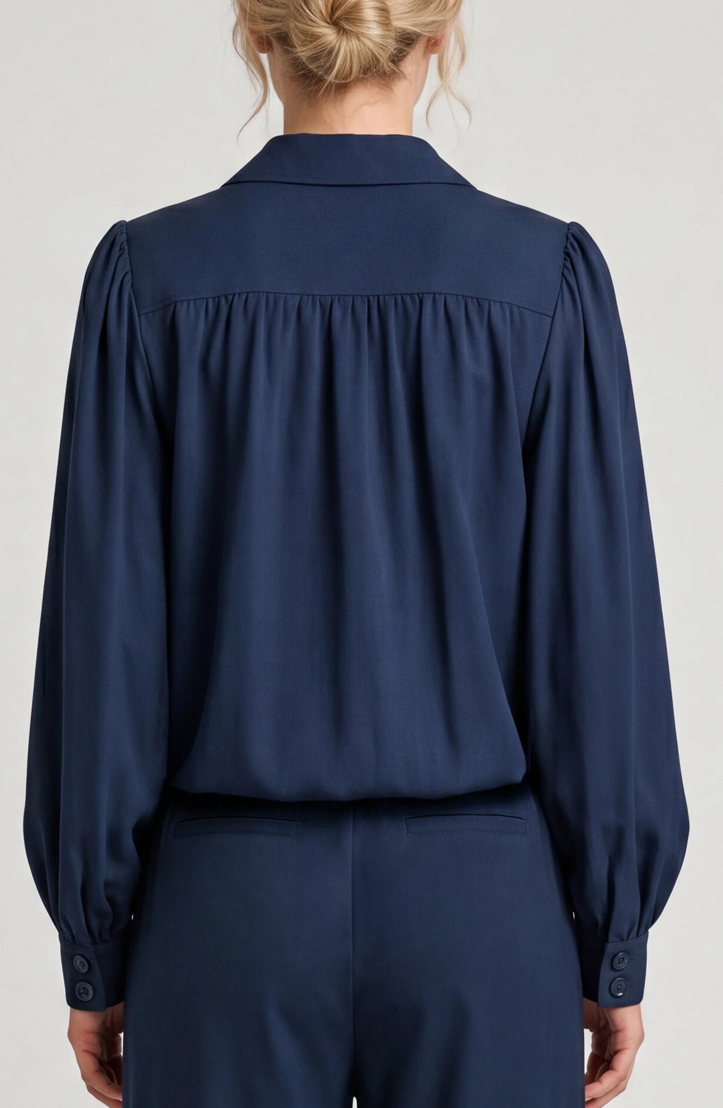 Liverpool Puff Sleeve Jacket- Oxford Navy