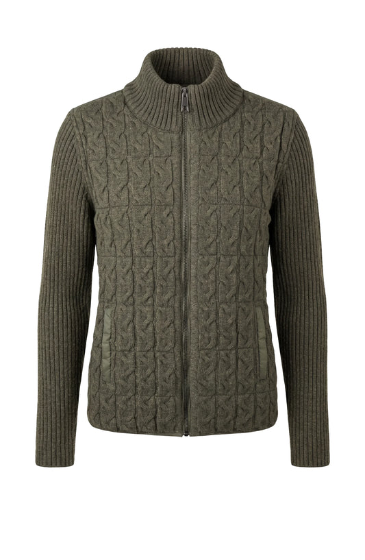 Liverpool Zip Front Quilted Sweater Jacket