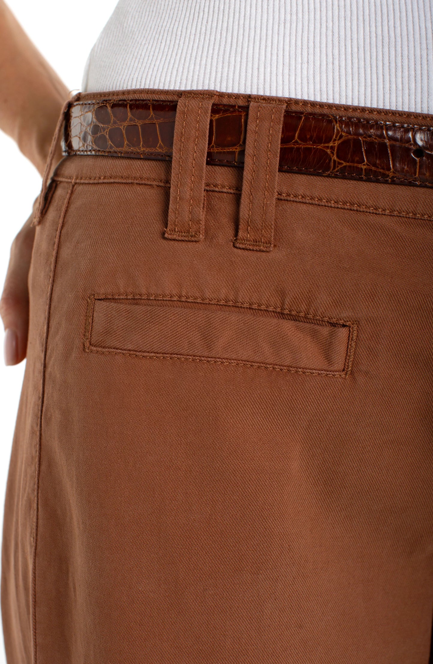 High Rise Cropped Wide Leg- Mocha Brown
