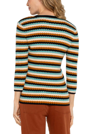 3/4 Sleeve V-neck Sweater