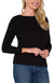 Long Sleeve Boat Neck Knit Top- Black