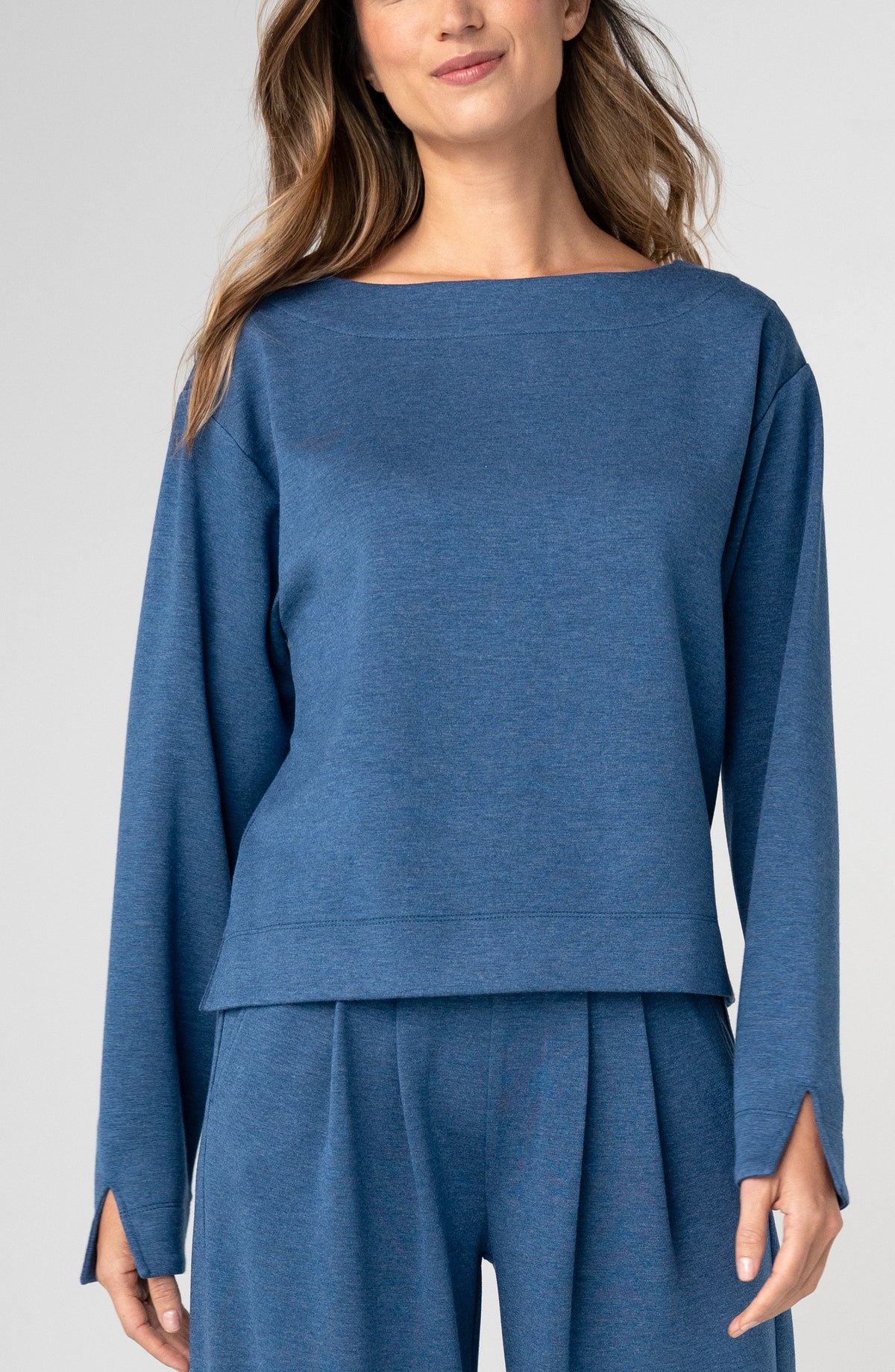 Liverpool LS Boat Neck-Heather Navy