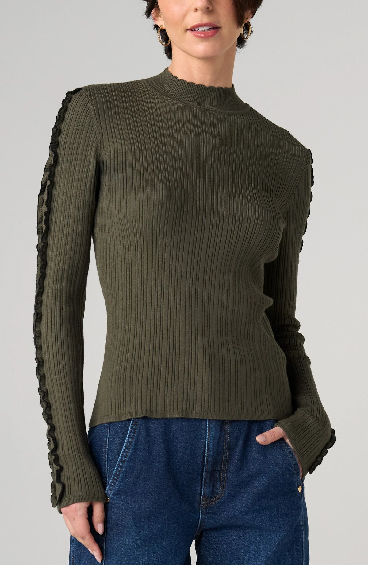 Liverpool Long Sleeve Mock Neck Sweater