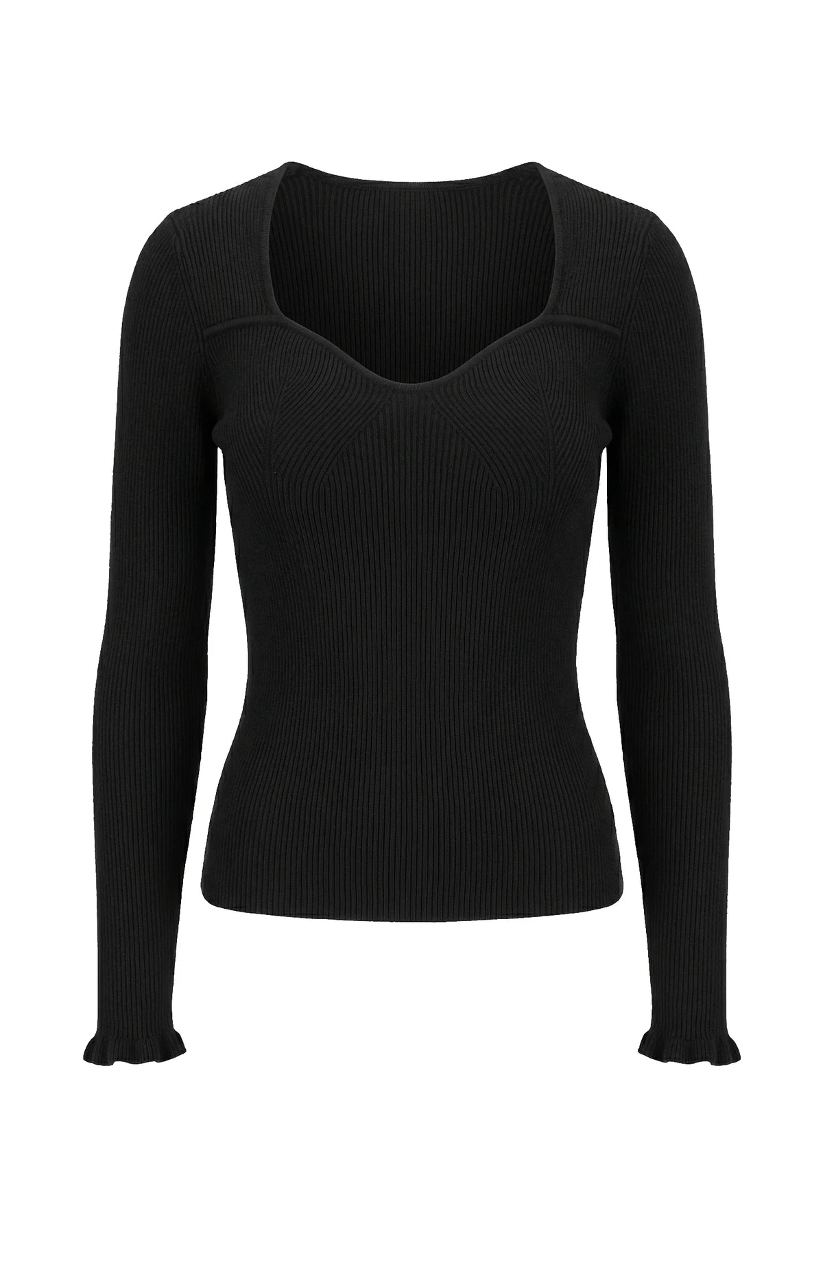 Liverpool Sweetheart Neck Sweater-Black