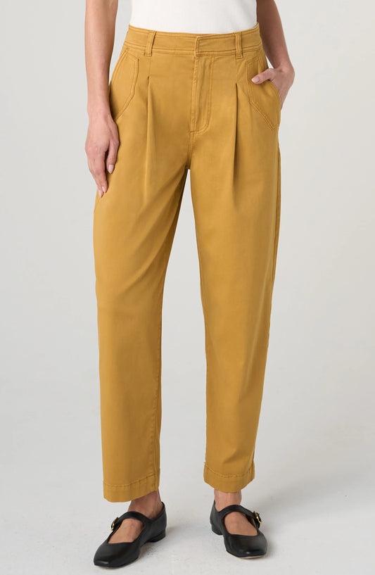 Liverpool High Rise Pleated Trouser- Gold Rush