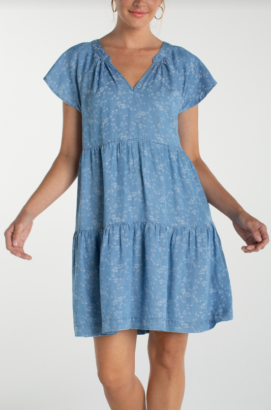 Tiered Flutter Slv Dress
