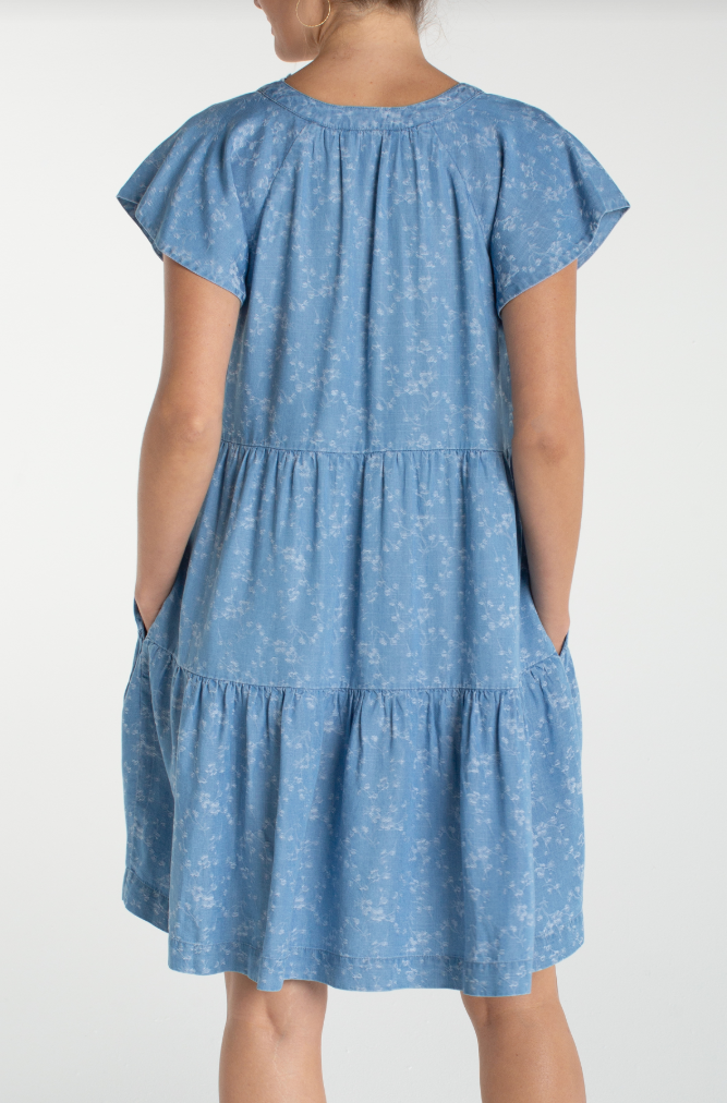 Tiered Flutter Slv Dress