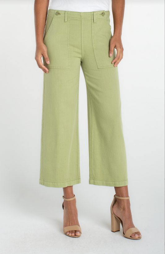 Stride Wide Leg Cargo Crop- Lotus
