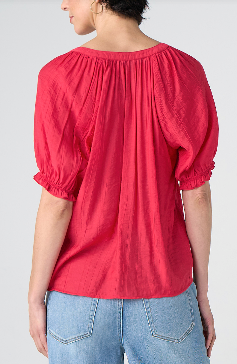 Short Sleeve Half Placket Blouse