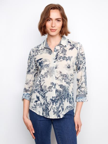 Printed Button Up Blouse