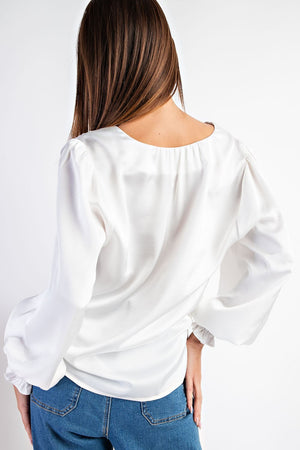 The Perfect Satin Blouse- White