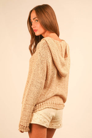 Summer Knit Hoodie-Natural
