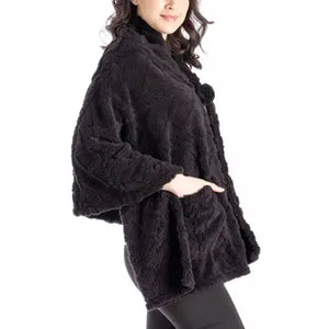 The Coziest Blanket Wrap- Black