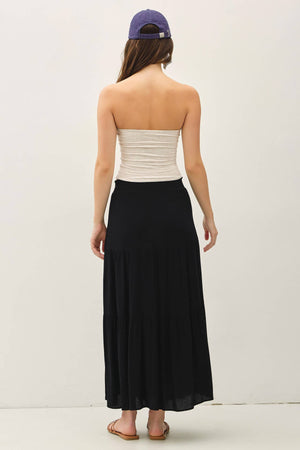 Tiered Maxi Skirt-Black