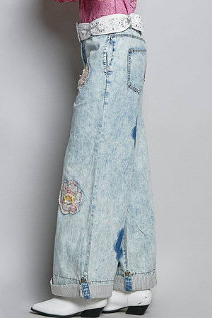 Floral Fun Patchwork-Light Denim