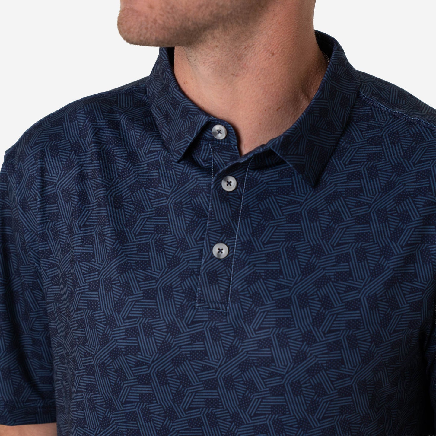 Performance Polo- Navy Stars and Stripes