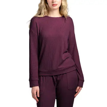 Hello Mello Cuddleblend Sweater- Wine Time