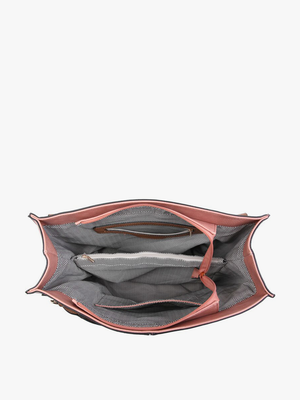 Connar Distressed Side Pocket Tote: Brown
