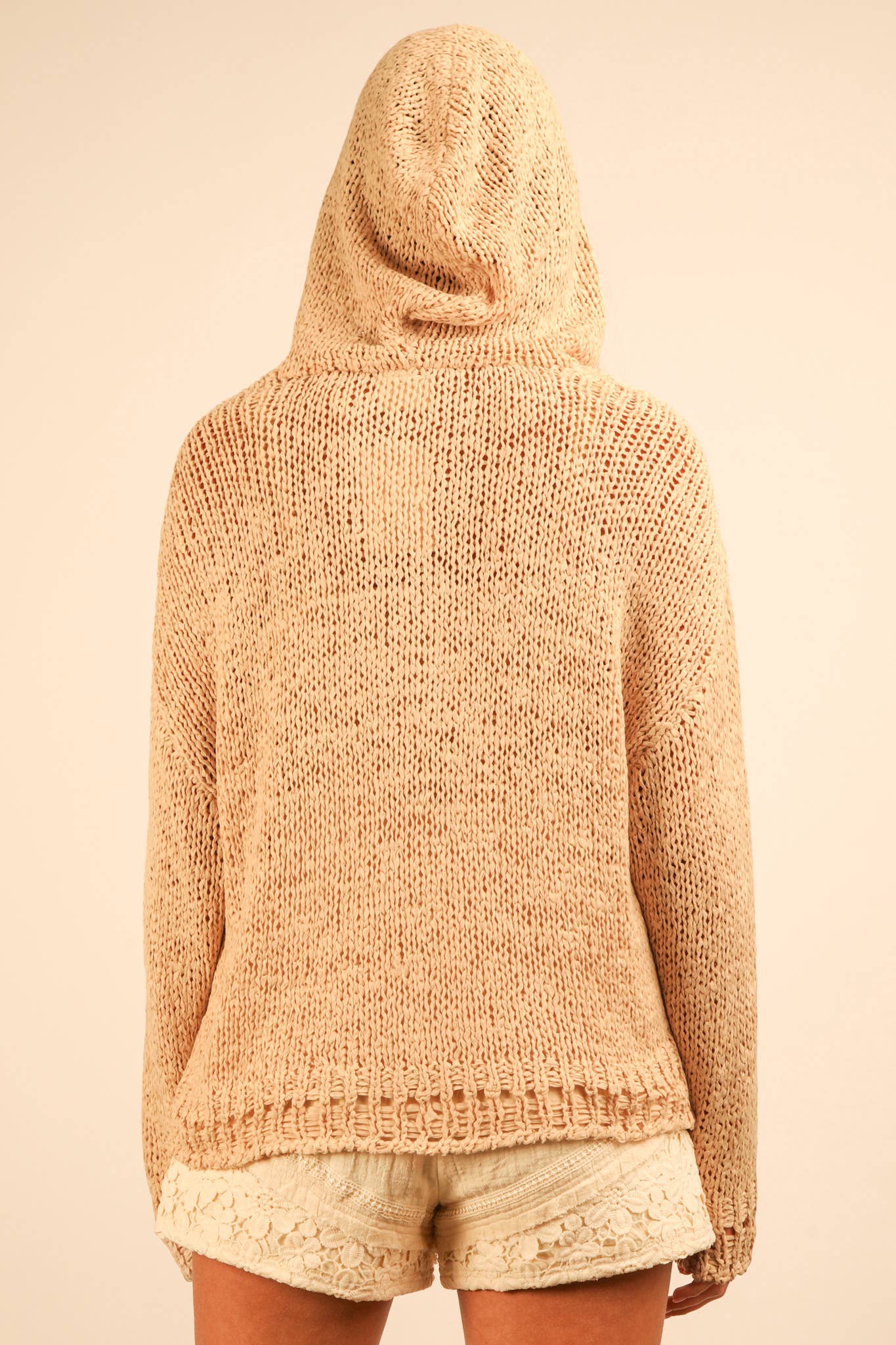 Summer Knit Hoodie-Natural