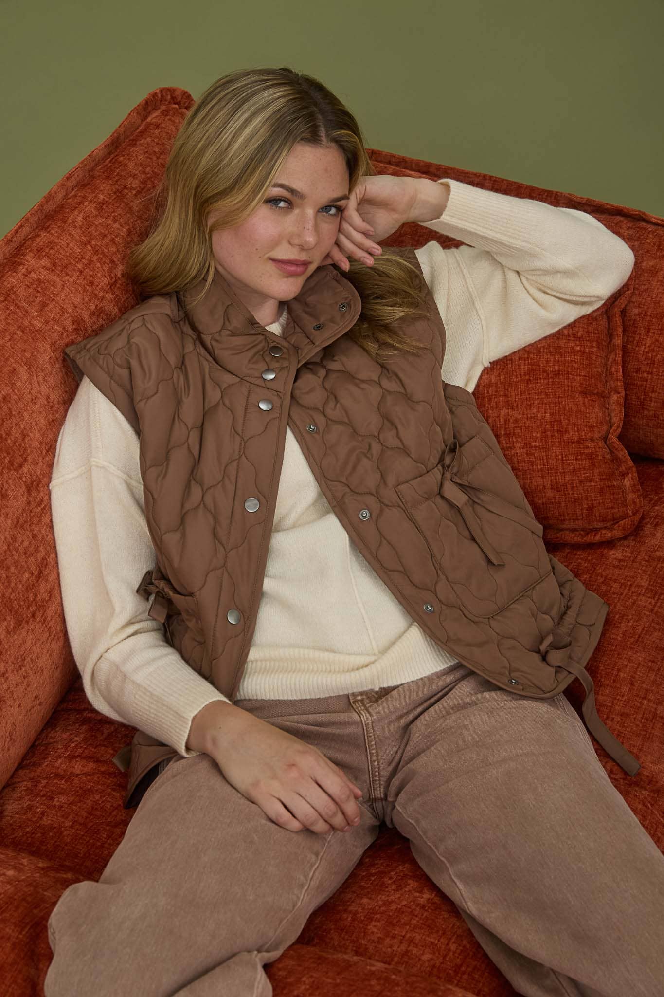 The Sophia Vest-Chocolate