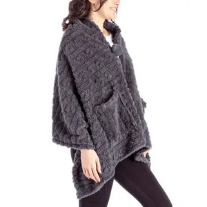 The Coziest Blanket Wrap- Charcoal