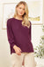 Round Neck Hacci Top-Magenta