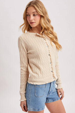 Oh So Feminine Cardigan-Natural