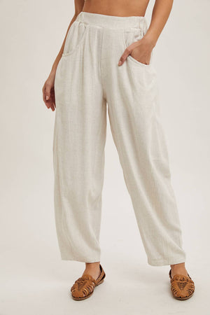 Relaxed Barrel Pants-Oatmeal