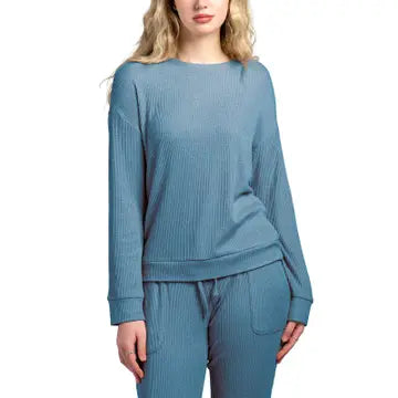 Hello Mello Cuddleblend Sweater- Early Bird Blue