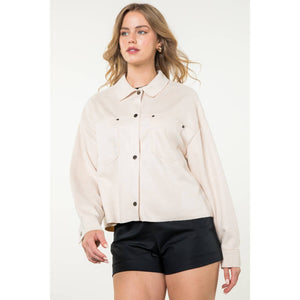 Button Up Suede-Cream