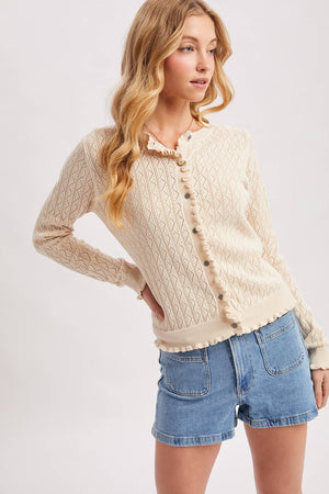 Oh So Feminine Cardigan-Natural