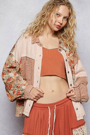 The Stacie Twill Shacket-Rose Pink