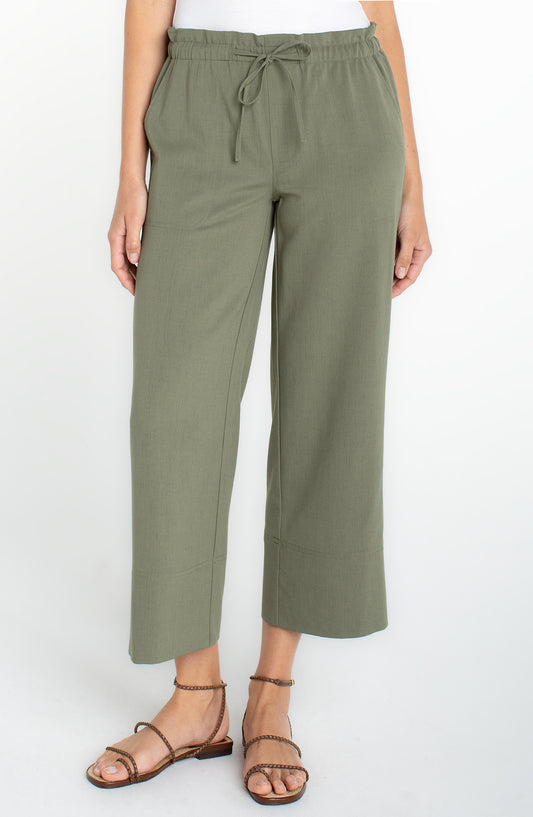 Liverpool-Pull on tie waist wide leg ankle
