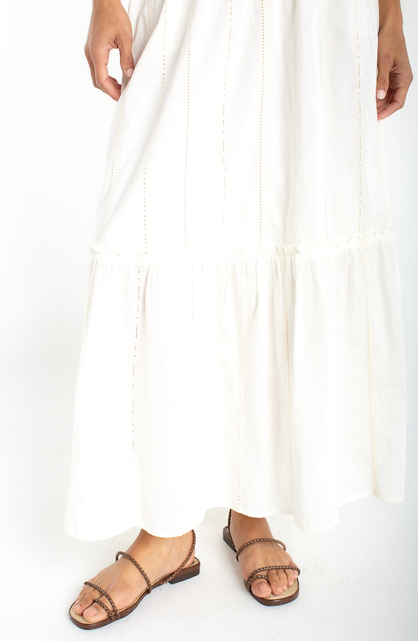Liverpool-Tiered woven pull on maxi skirt